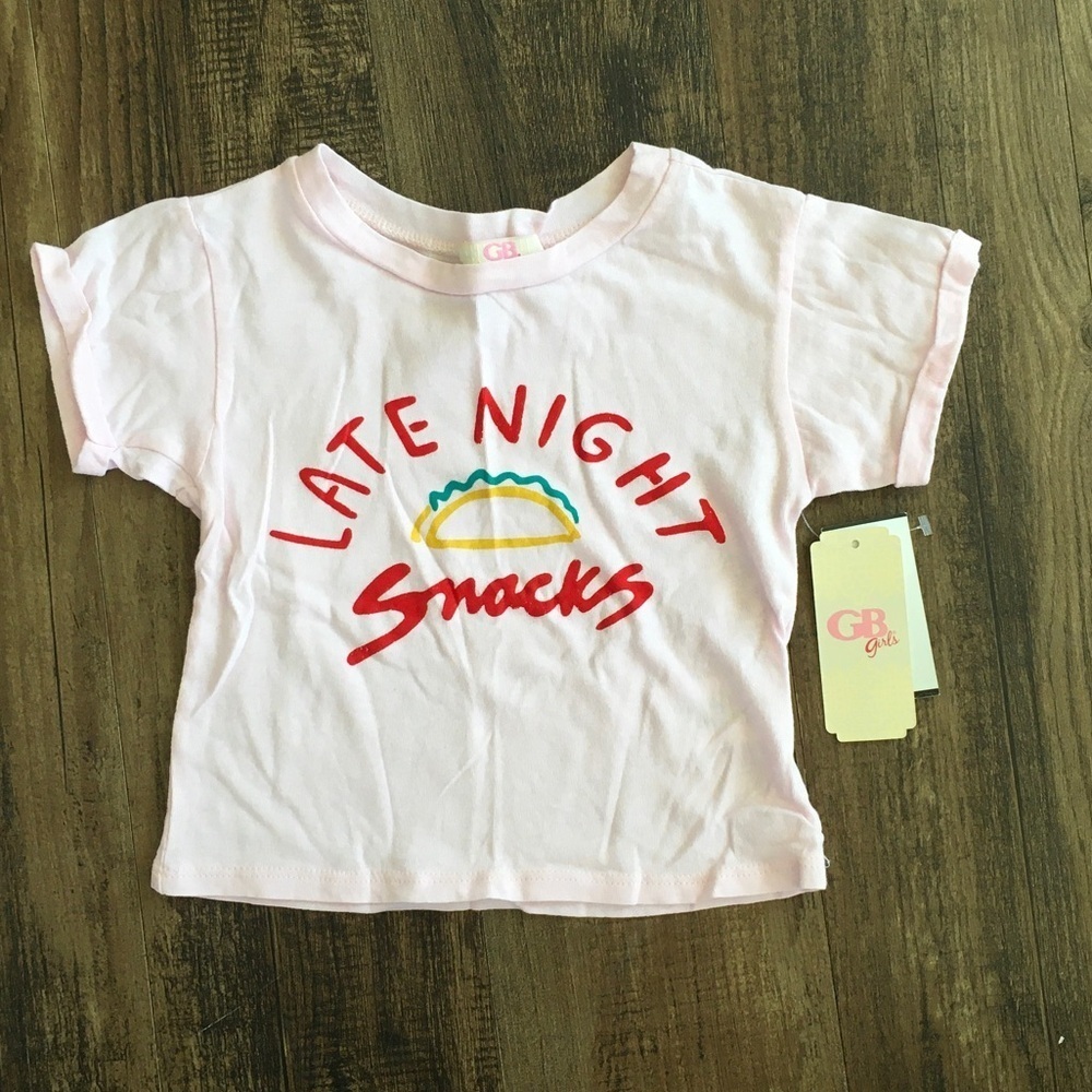 GB Girls Light Pink Tee with Red Graphic